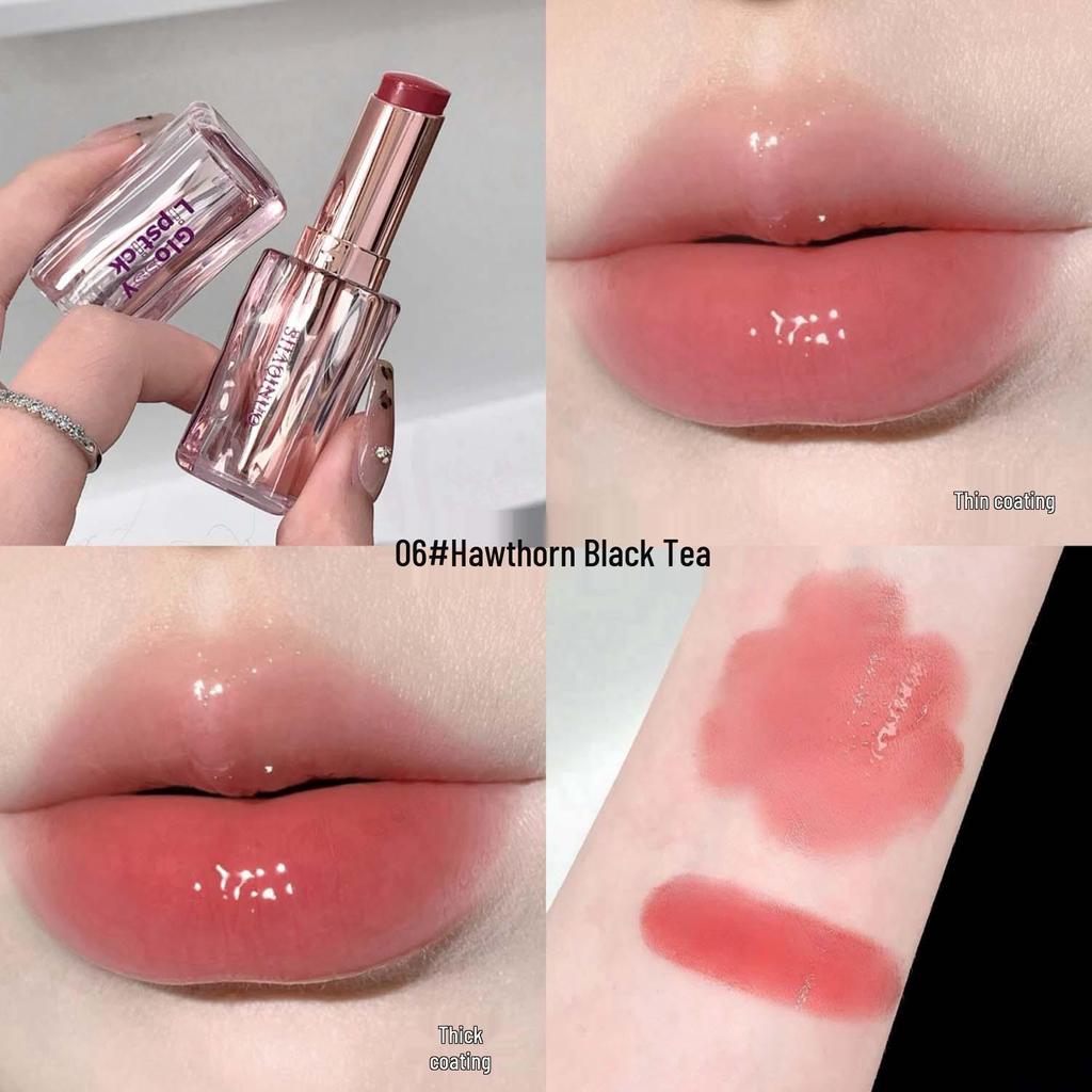Shaqi Nuo Crystal Clear Lipstick: Mirror Finish, Plump Lips, No-Makeup Look, Korean Style, Long-Lasting, Youthful Gloss.