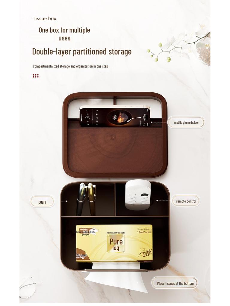 Multifunktionale Taschentuchbox & Aufbewahrungs-Organizer für Schlafzimmer oder Wohnzimmer