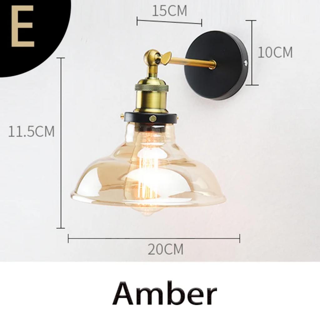 Ny Stilig Retro Vintage Industriell Loft Vegglampe med Klar Glasskjerm og Metall Trekant Ovalt Design - Vintage Industriell