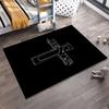 Cross Design with JESUS Text Non-slip rug suitable for living room and bedroom sofas.