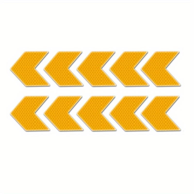 10pcs/set Car Auto Assorted Colors Sticker Self Adhesive Reflective Arrow Sign Tape- Arrowhead Reflective Sticker Rear-oriented