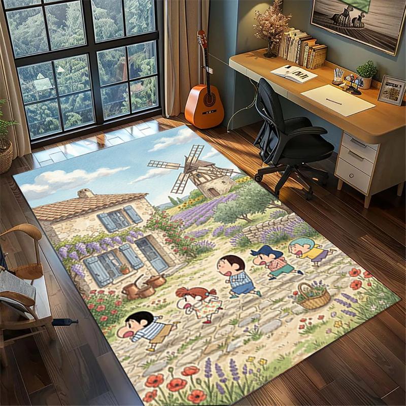 Crayon Shin-chan Zmywalna Mata Gamerowa Duża Antypoślizgowa Dywanik do Sypialni Dekoracja Podłogi w Domu
