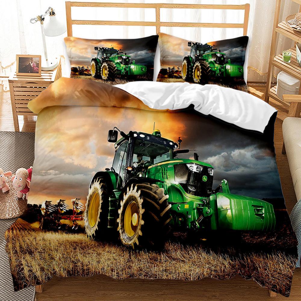 

Cool Off-Road Vehicle Pickup Truck Quilt Cover Three-Piece 3D Digital Printing Abrasive Bedding 135 * 200 (2pcs set) 90g