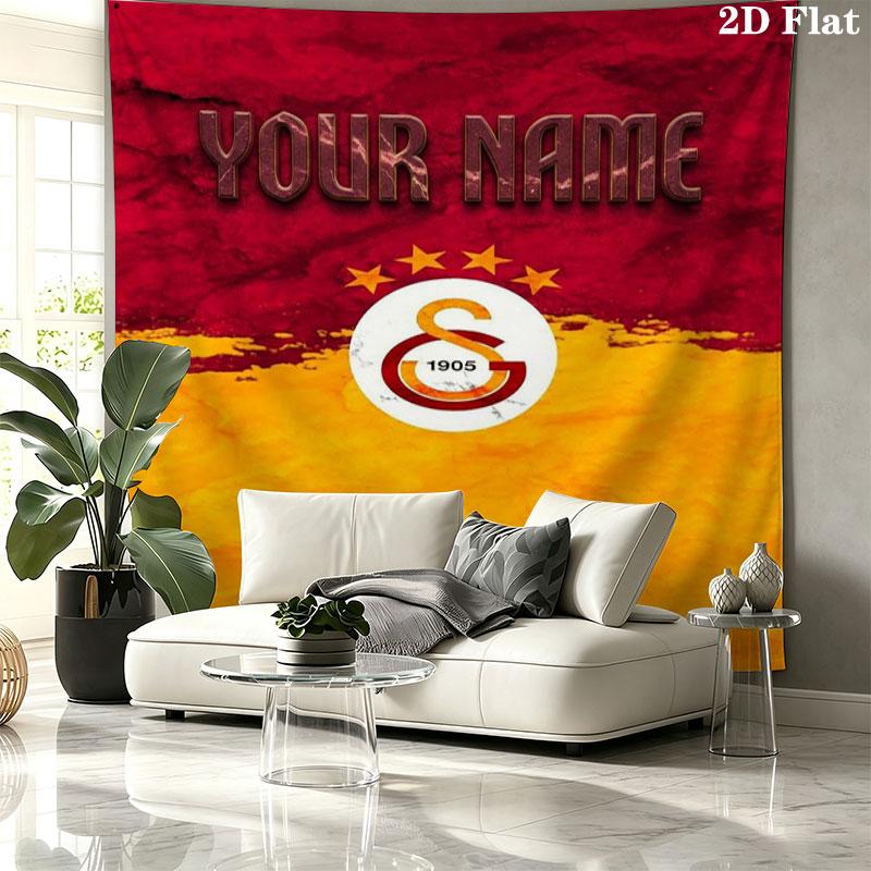 Galatasaray S Niestandardowe Imię Gobelin Ścienny Estetyczny Dekor Ścienny Drukowany Materiał Koc Dekoracyjne Gobeliny do Sypialni Salonu Wystrój Domu