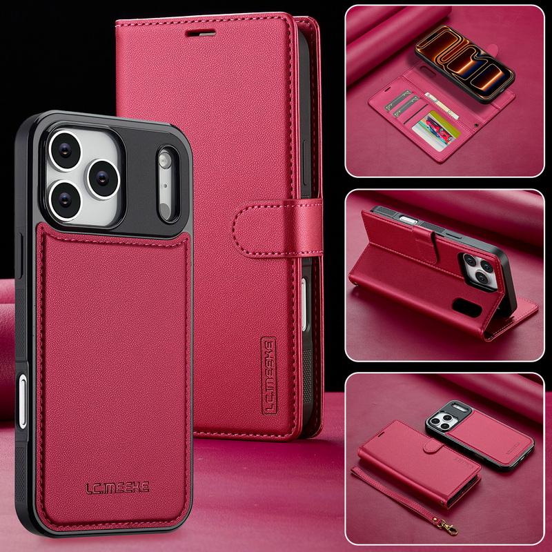 Für iPhone 17 Pro Max Brieftaschenhülle Luxuriöses Magnetisches PU-Leder Kartenfächer Klappbarer Handyhalter Abdeckung Für iPhone 16 15 14 13 Pro Max 12 11 Air