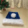 Adult Santa Hat with Sequins Thicken Plush for Holiday Comfort Liner Christmas New Year Symbol Cap with White Brim