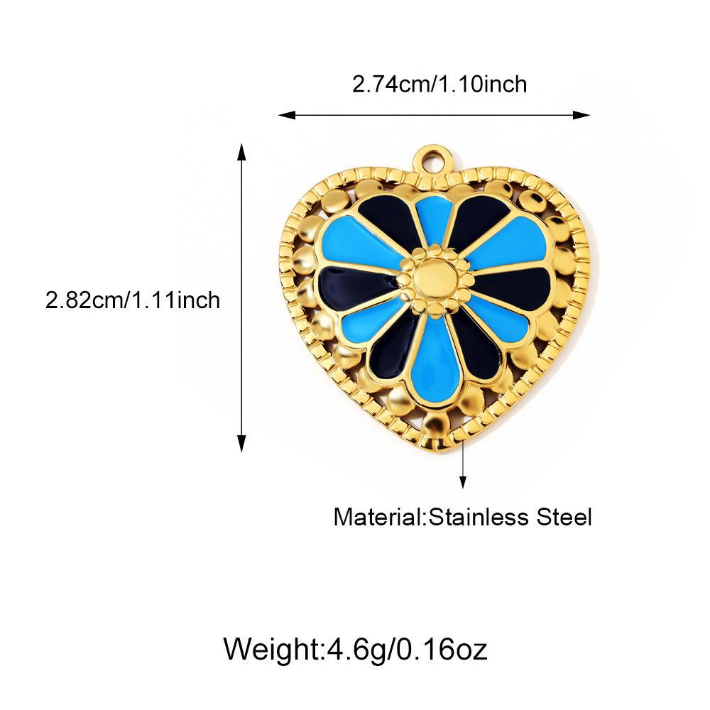 Three-Dimensional Rose Devil's Eye Cross Stainless Steel Pendants for DIY Necklaces