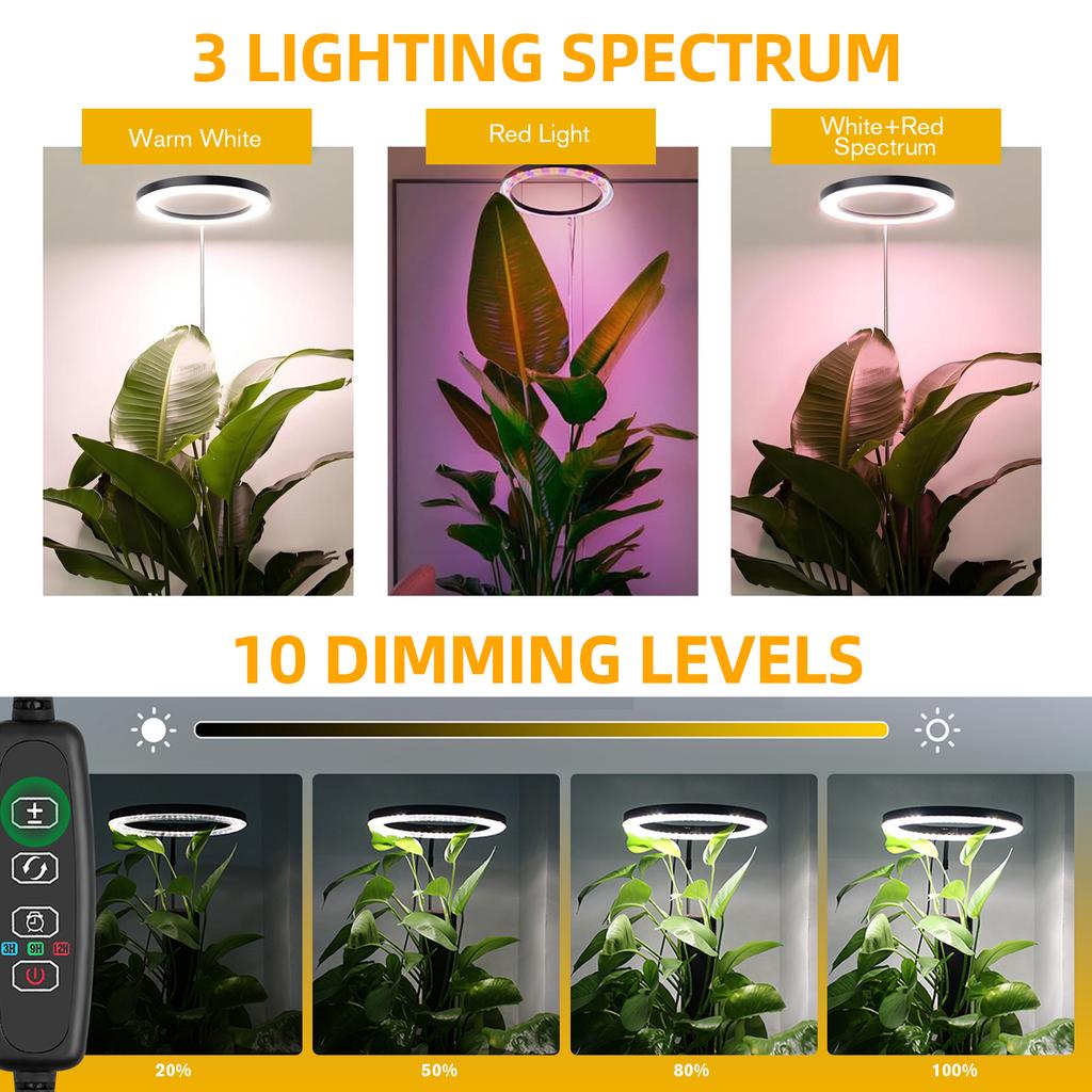 Xiaomi Plant growth light, full spectrum LED indoor plant lighting, height adjustable with automatic switch timer for 3/9/12 hours