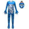 4753 Kinder Jungen Mädchen Gorilla Tag Overall Masken Sets Blaues Outfit Halloween Cosplay Kostüm