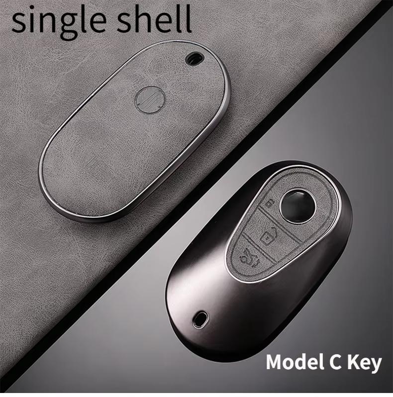 For Mercedes-Benz TPU Car Key Cover E-Class/Class E300L/C260L/A200L Car Key Decorative Leather Pattern All-Pack Protective Case