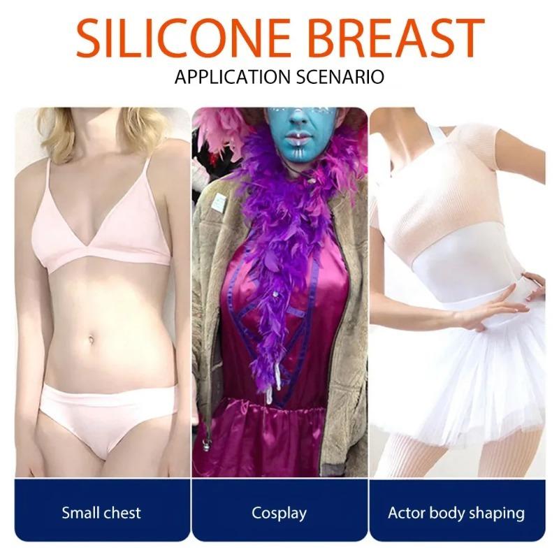 Silicone Artificial Fake Breasts Self Adhesive False Chest Form Huge Breasts Sissy Crossdresser Transgender Transvestite Cosplay