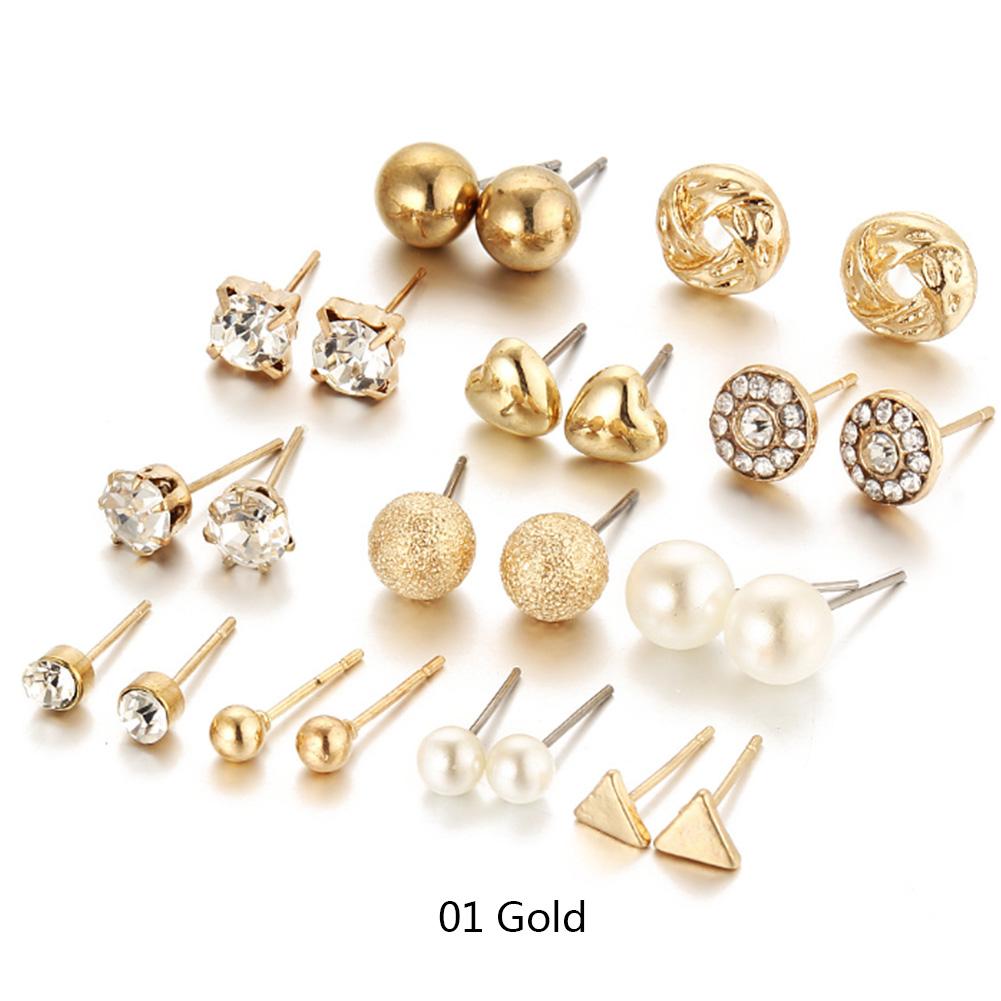 

Модный комплект из 12 пар, модный стиль, женские квадратные серьги-гвоздики в форме хрустального сердца для женщин, серьги-гвоздики с имитацией жемчуга и цветка