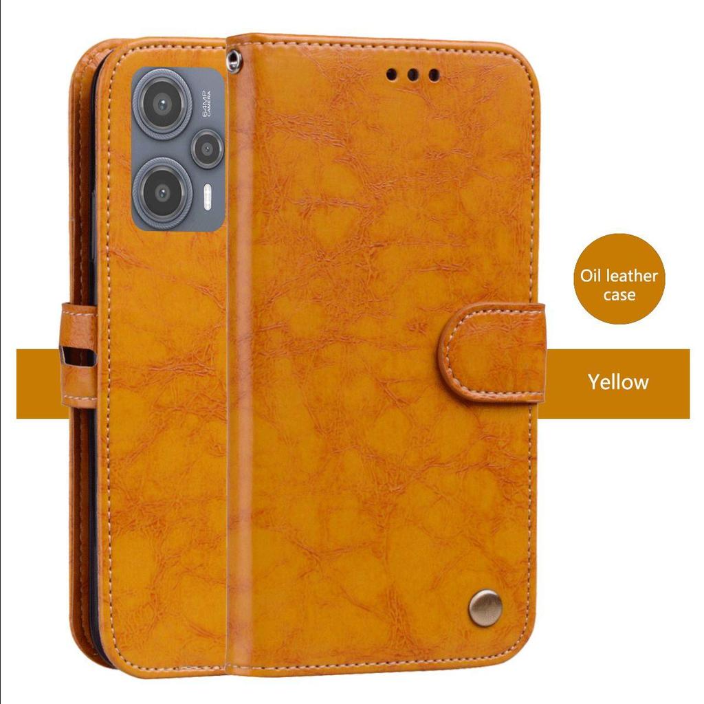Vintage Crazy Horse Texture PU Leather Flip Wallet Phone Case for Xiaomi POCO F5 Card Holder Kickstand Shockproof Protective Cover