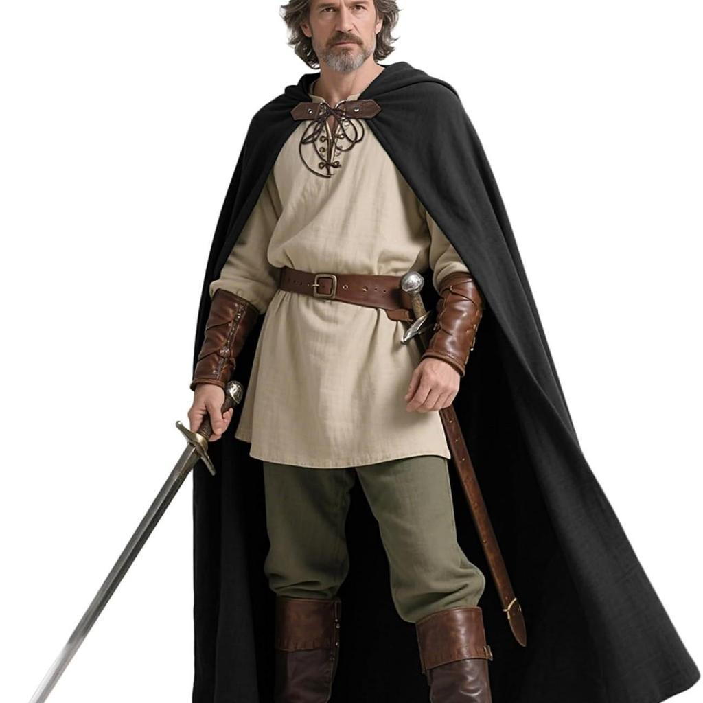 Medieval Hooded Cloak - Linen, Available in 6 Colors for Halloween