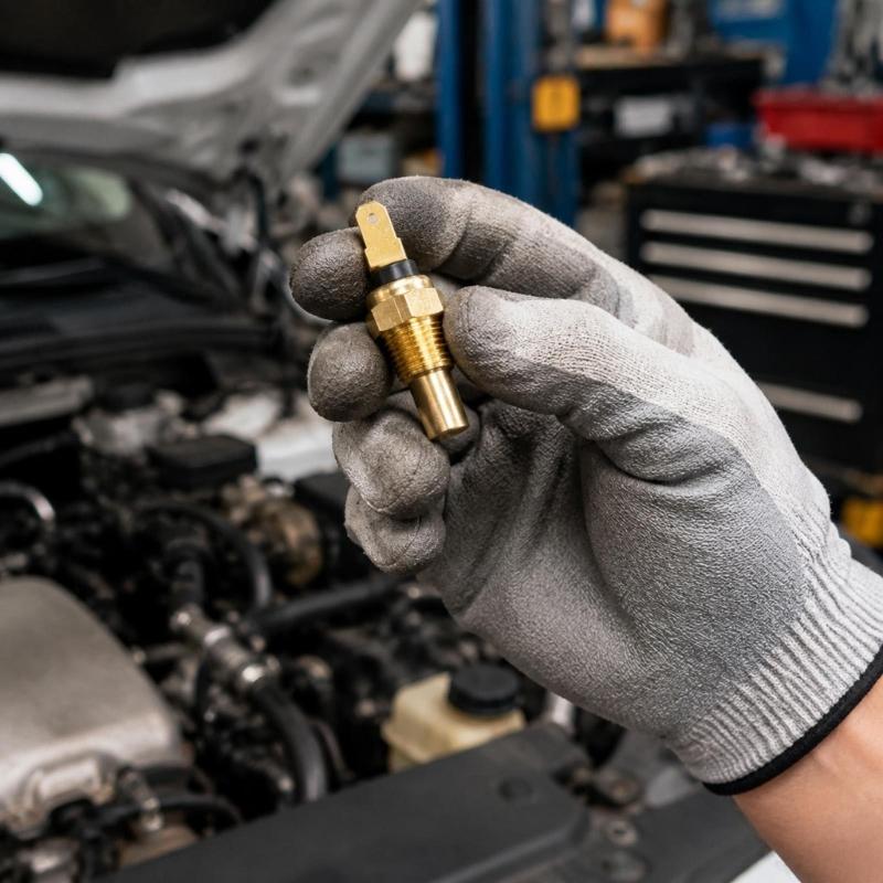 Threaded Coolant Temperature Sensor with Single Terminal Design, Engine Water Temperature Unit for Cooling System Repair and Routine Service