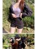 2023 Women's Woolen Black High-Waist A-Line Shorts: Autumn/Winter Slimming Casual Korean-Style Boot Shorts