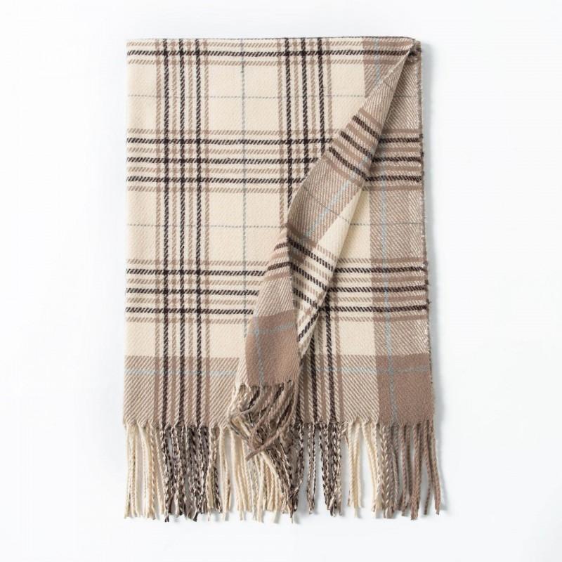Womens Plaid Scarf Faux Cashmere Long Shawl Winter Warmth Neck Protection Commute