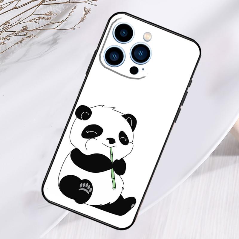 Cartoon Panda Phone Case For iPhone 17 Pro Max 15 14 13 12 11 16 Pro Max Plus 12 13 Mini 16e 17 Air Cover