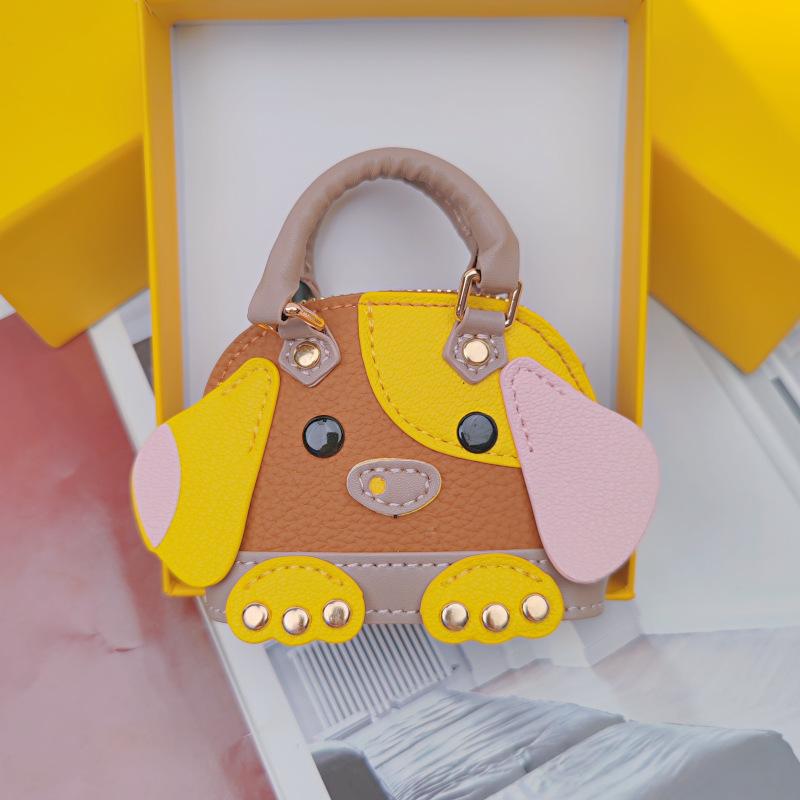 

Маленькая розовая сумка-слоник, Маленькая сумка для наушников в виде слоника-собачки, мини-кошелек на молнии через плечо, красный конверт для женщин 12x5x10cm коричневый