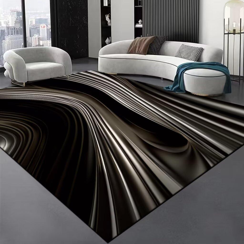 

Nordic Simple Abstract Living Room Area Rug Optical Illusion Rug Non-Slip Durable Washable Rug for Bedroom, Laundry Room 40X60cm