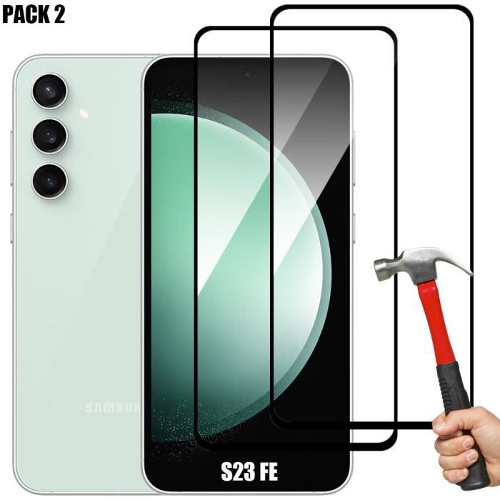 Verre Trempé Intégral pour Samsung Galaxy S23 FE - BOOLING - Lot de 2 - Protection 9H - Noir