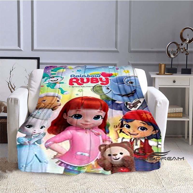 Cartoon Series Rainbow Ruby Children's Blanket Lulu and Bear Cute Blanket Intelligence and Adventure Blanket Photo A-1