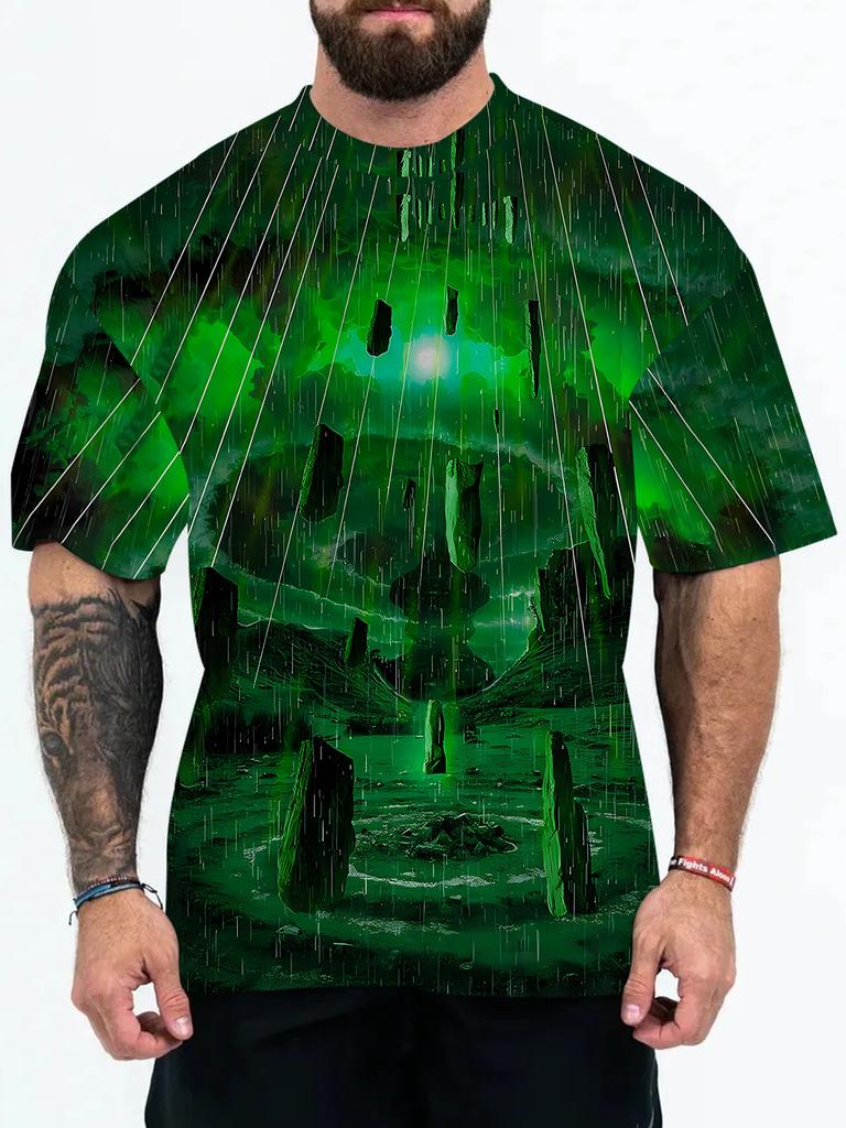 New 3D Digital Printed Summer Fashion Men's T-shirt with Animal and Character Patterns Large Size T-shirt