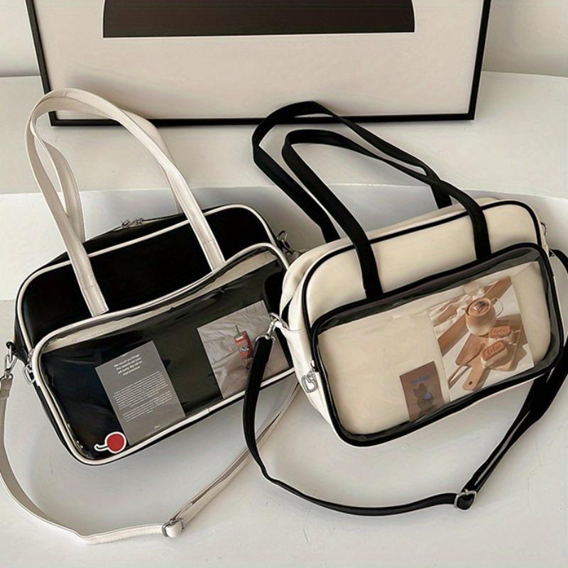 Transparent Large Capacity Hand-held Shoulder Bag, Square Fashion Crossbody Tote Bags, Suitable for Commuting Banquet Occasions