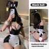Sexy Bunny Girl Cosplay Costume Women Lingerie Rabbit Suit Open Hip PU Leather Mini Dress with Headband Apron Set