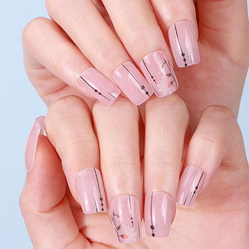 Wearable Gels Nails Wraps Cured Gels Nails Stickers French Styles Gels Nails Strips Nails Art Decortions for Party