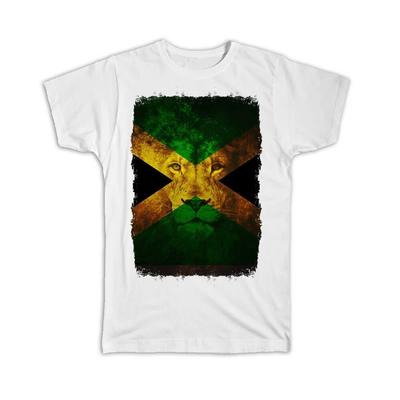 Gift T-Shirt : Reggae Music Lion Jamaican Flag Wall Art Feline Animal Teen Room