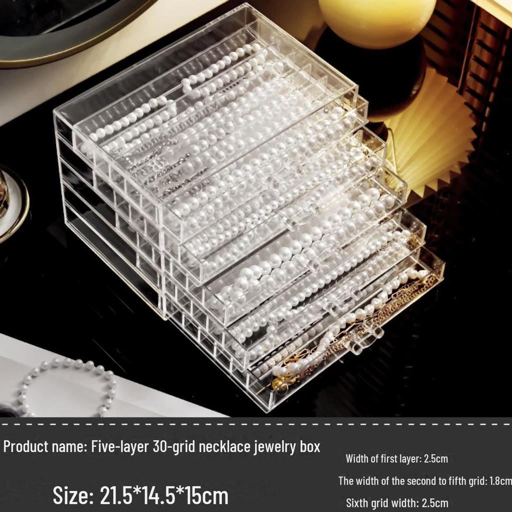 Cutie de depozitare pentru colier de perle și brățară cu lanț de șarpe - afișaj spațios pentru bijuterii