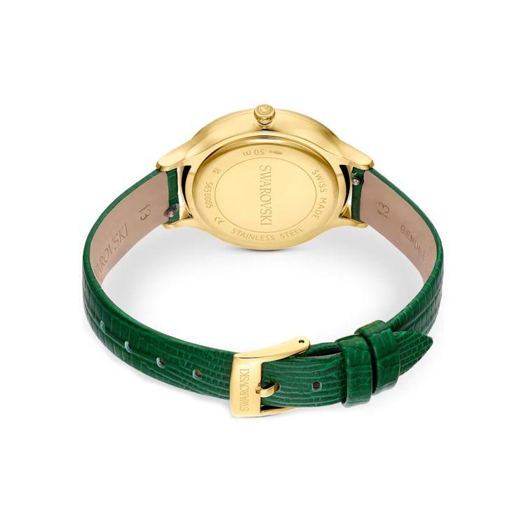 Swarovski 50M Waterproof Quartz Movement Leather Strap Watch 33Mm Women watches Green 5650005