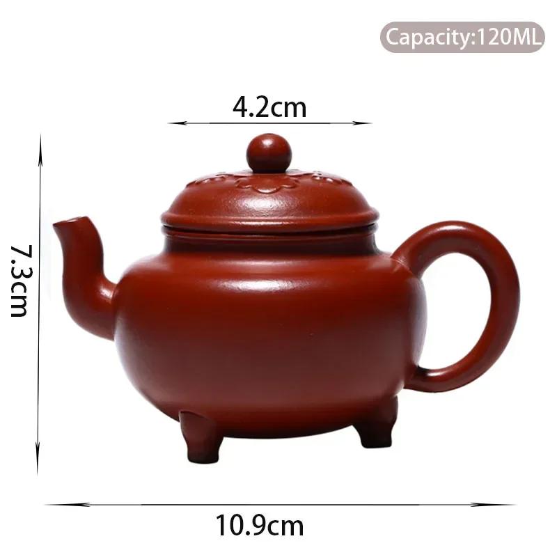 

120ml Yixing purple clay teapot triangular beauty tea infusion pot Chinese raw mineral Kung Fu tea set