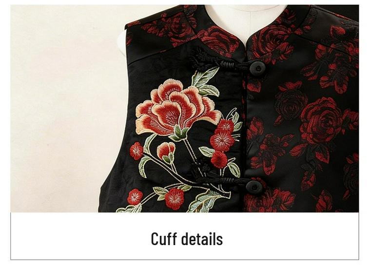 Mother's Day 2026 Elegant Tang Suit Vest for Middle-Aged Women