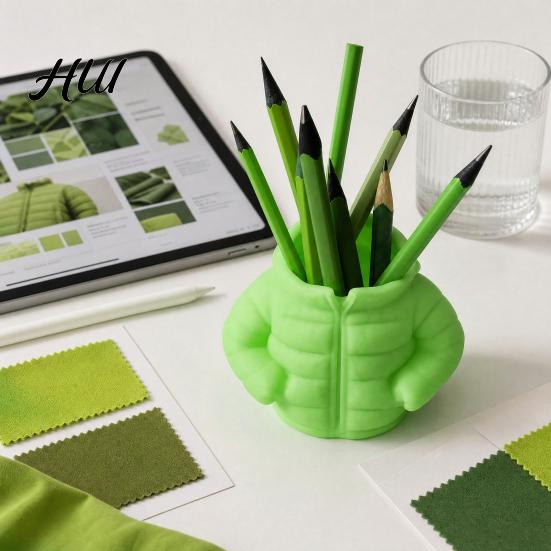 Puffy Jacket Design Cartoon Puffer Pen Holder, Cute Desk Organizer, Novelty Marker Storage Container Pencil for Markers Stationery And Desktop