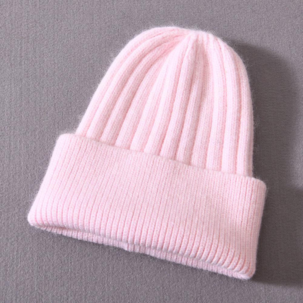 Children's knitted hat rabbit velvet classic striped soft cute autumn and winter outdoor wool hat warm and windproof
