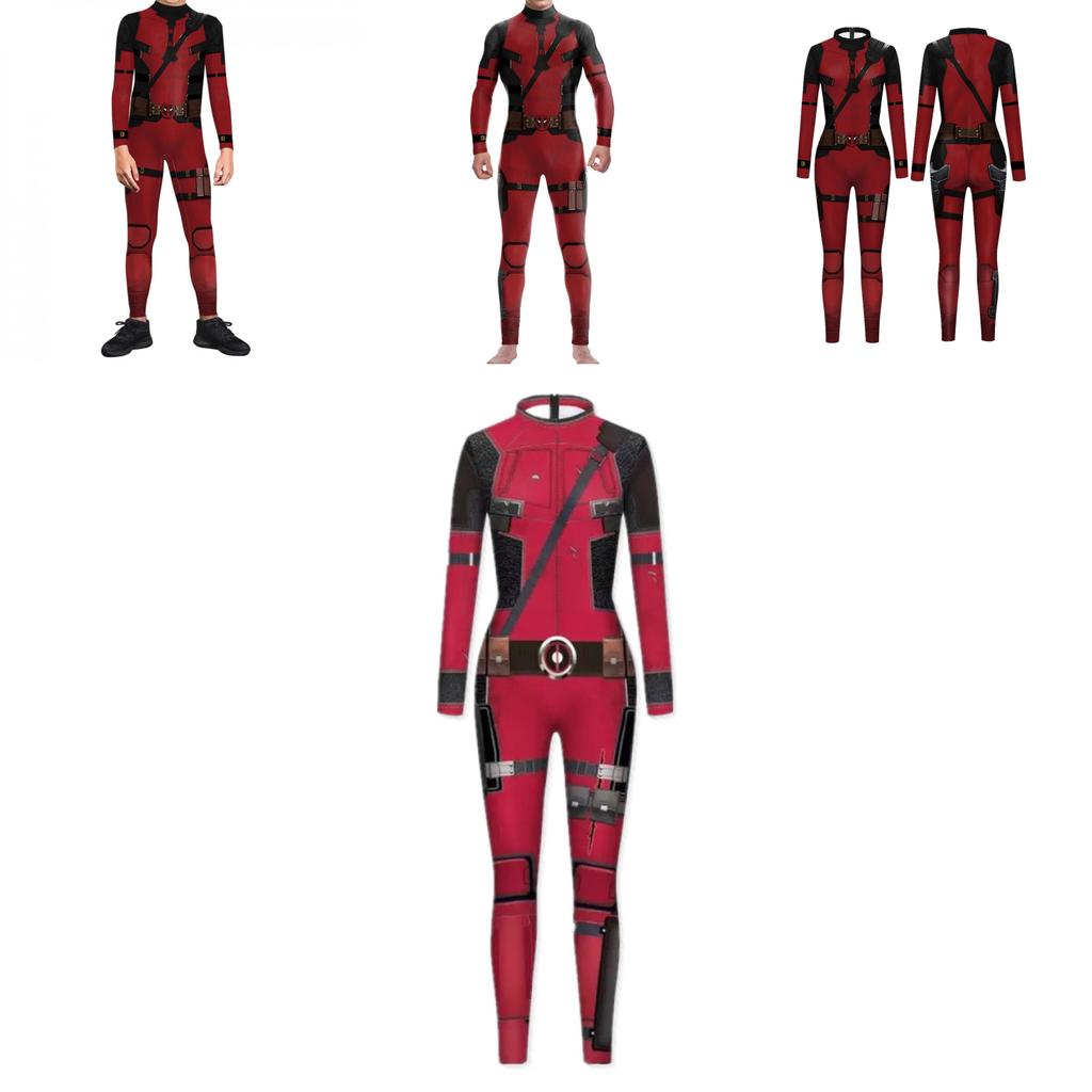 Marvel Deadpool And Wolverine Cosplay Jumpsuit With 3d Digital Print For Halloween Anime Role Play