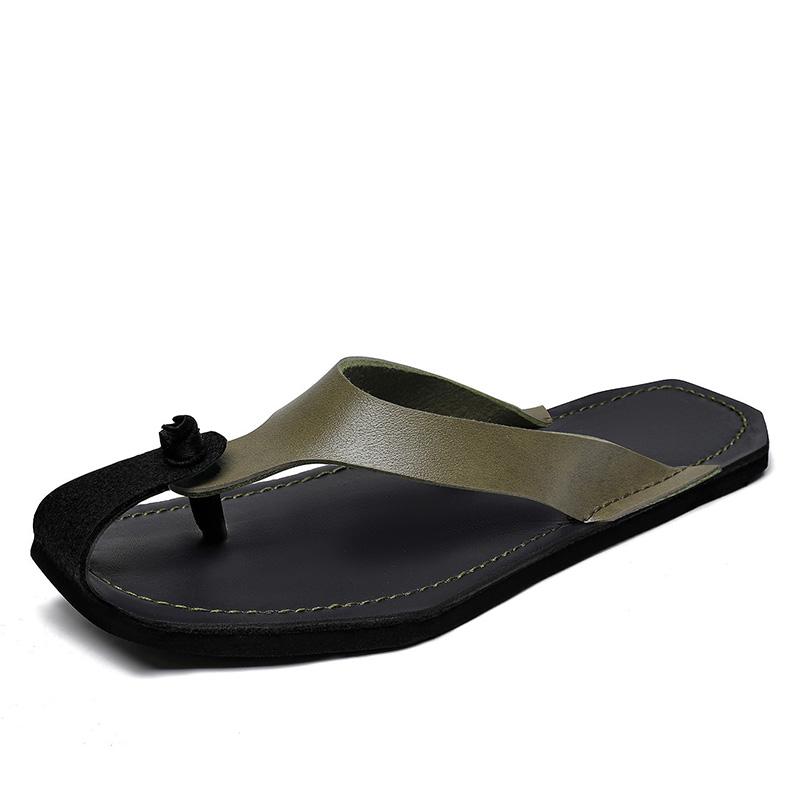 Fashion Hot Sell Stylish Men Slippers Fashion Leather Flip Flops Simple Summer Man Half Drag Leisure Walk Slides Man Wading Aqua Shoes