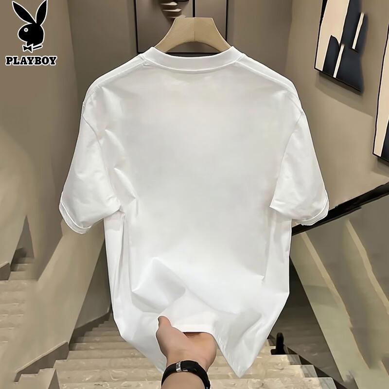 PLAYBOY Herren Kurzarm-T-Shirt aus reiner Baumwolle