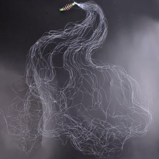 Nylon Fish Net Mesh Trapper Metal Spring Hook Shoal Netting Fishing Gear Tackle