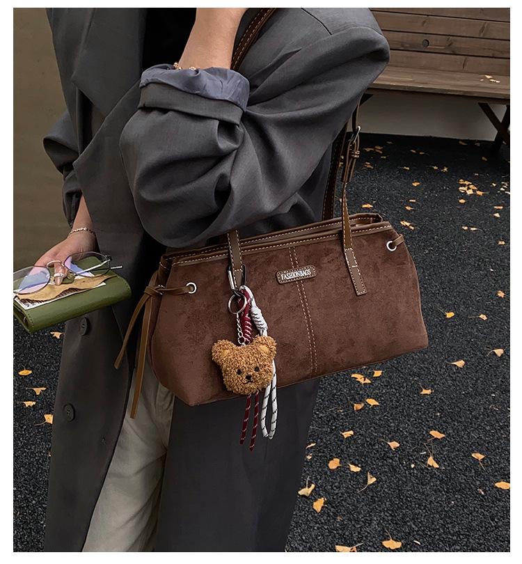 Women's Retro Minimalist Underarm Bag - 2025 Autumn/Winter Fashion, Large Capacity Handbag for Commute