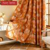 1PC Nuan Series European Style Orange Tulip Printed Curtains Fully Blackout Curtain for Bedroom Living Room Balcony Window for Home Decor