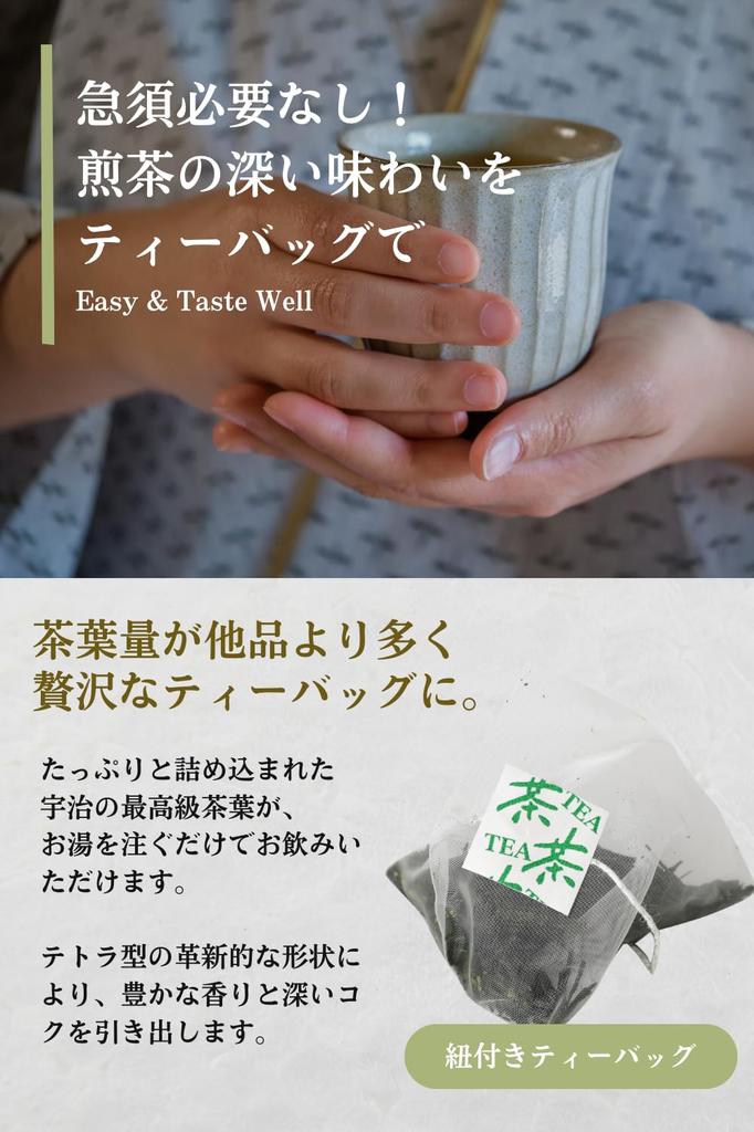 Seisenen Honten Sencha Tea Bags, Kyoto Uji, Premium Authentic Japanese Green Tea, Deep-Steamed, Waka-Steamed, Cold-Brewed, and Cold-Tea
