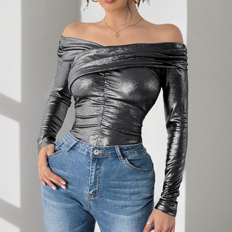 

Женский комбинезон с высокой эластичностью, ребристым узором, длинными рукавами, однотонный, без бретелек, с перекрестной завязкой, боди в стиле вечеринки XL чёрный