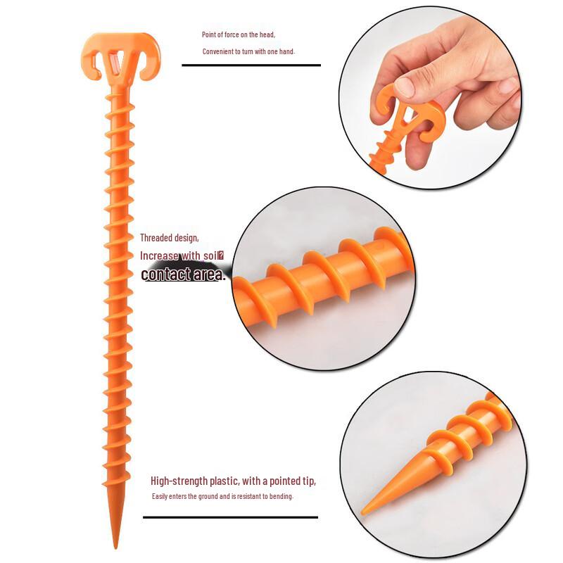 Brangdy Outdoor Tent Ground Pegs - Horn-shaped 28cm (4-pack)