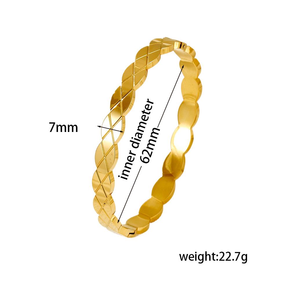 Stainless Steel Women's Simple Rhomboid Bracelet Cross-border European American Light Luxury Fashion All-match Electroplated