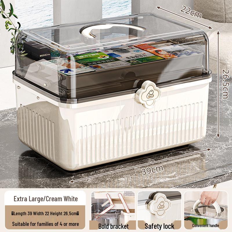 Transparent Multi-Layer Family Medicine Box: Large Capacity First Aid Storage