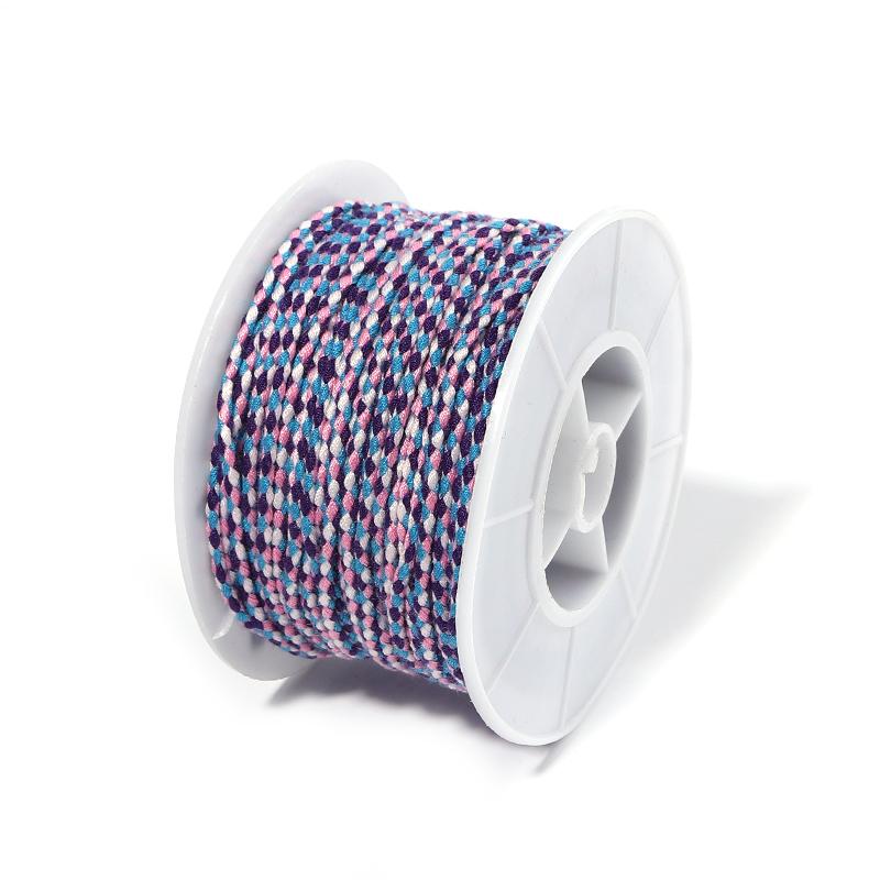 25M/Roll Colorful Cotton Thread Rope Four-Strand Braided Twist Cord for Jewelry Making DIY Bracelet Decoration Lanyard Supplies