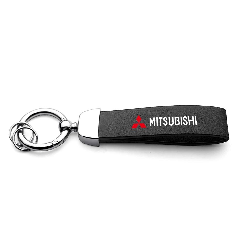 

Durable Leather Metal Car Key Ring Car Accessories for Mitsubishi L200 Xpander MPV Eclipse Cross Outlander Sport Mirage